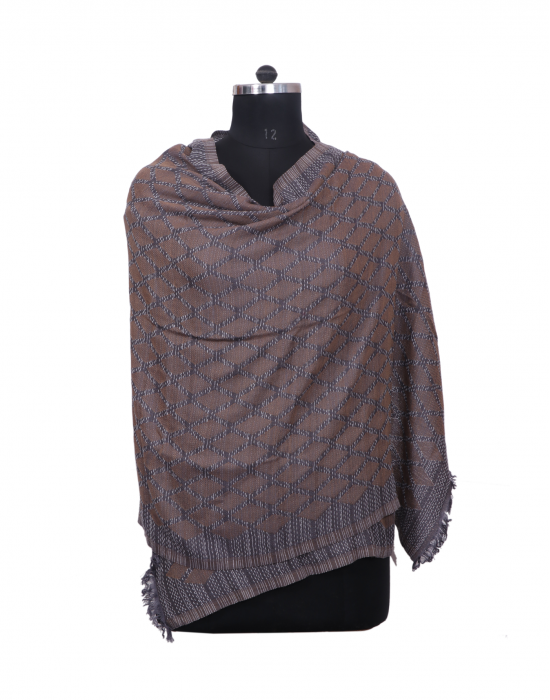 Women Stole cross design grey