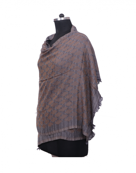 Women Stole cross design grey