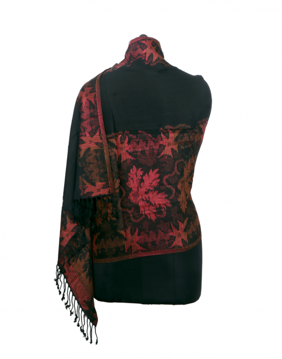 Women Stole printed design black