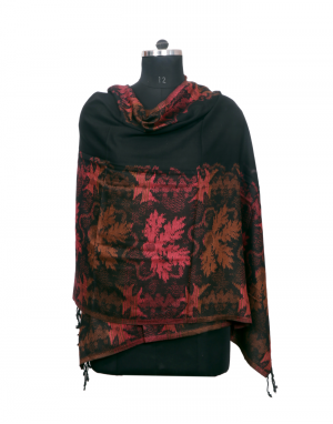 Women Stole printed design black