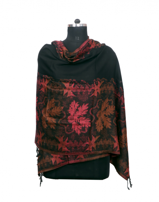 Women Stole printed design black