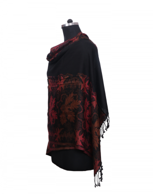 Women Stole printed design black