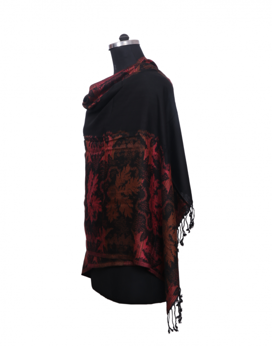 Women Stole printed design black