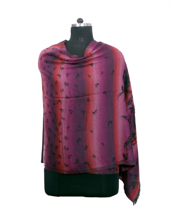 Women Stole flower design purple