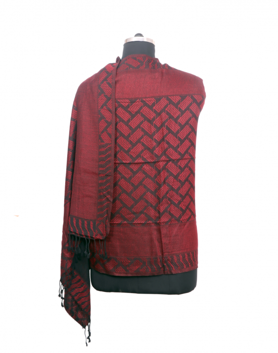 Women Stole square design Red