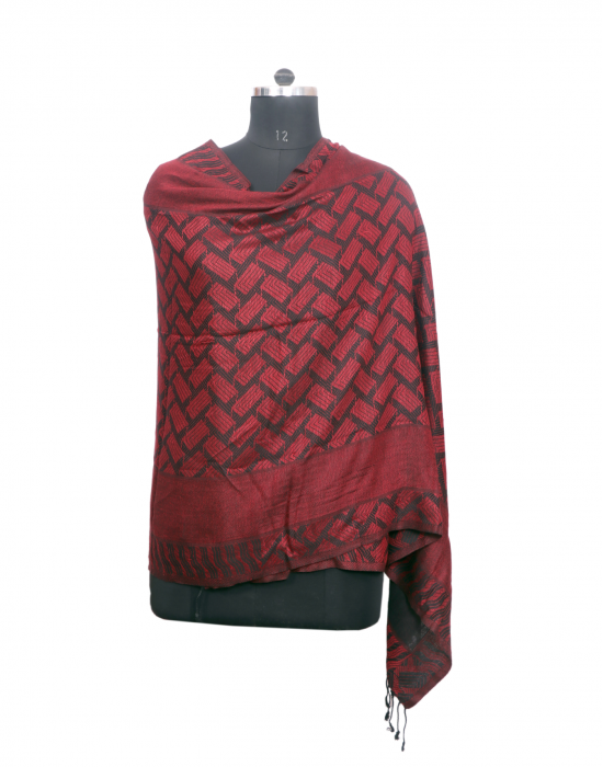 Women Stole square design Red