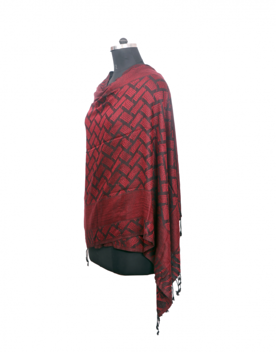 Women Stole square design Red