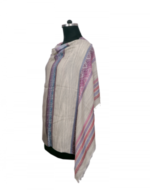 Women Stole stripe design cream