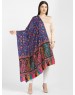 Women purewool  full embroidery design Blue