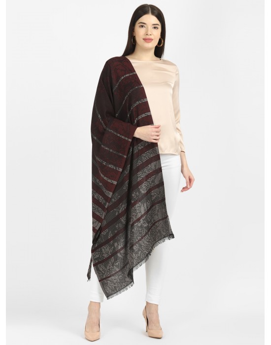 Women stole netted design maroon