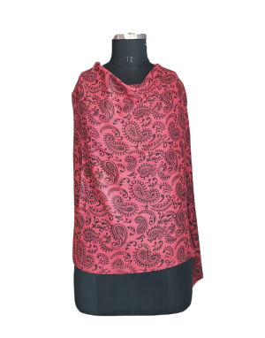 Women stole block design maroon
