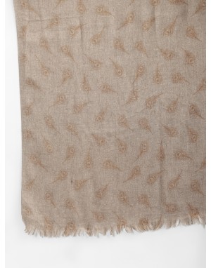Women stole peacock design Brown