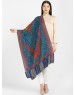Purewool Heavy Printed Designer Stole Blue Colour