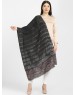 women Jacquard  design stole grey