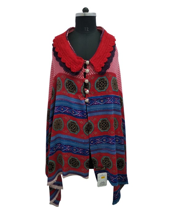 Full Embroidered designer shrug multi color